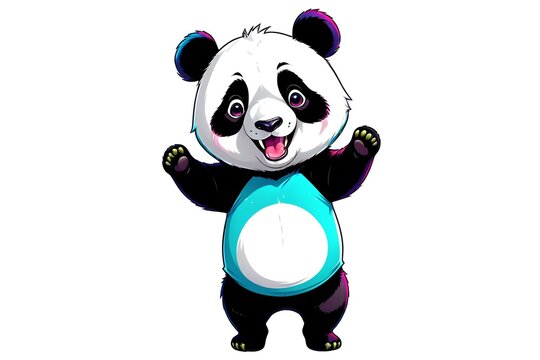 A Cartoonish Panda in a Playful Pose (JPG 300Dpi 10800x7200)
