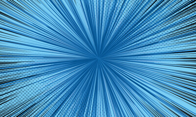 Obraz premium Abstract Comic background with zoom effect on blue