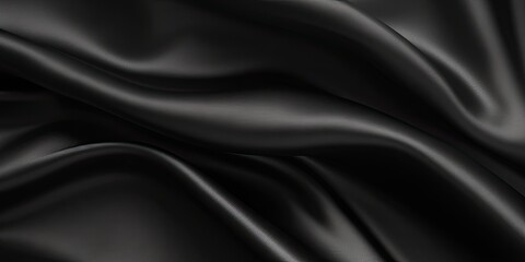 Fototapeta premium Velvet symphony. Artistic black texture resembling richness of velvet with abstract waves and elegant drapery perfect for adding touch of luxury and sophistication