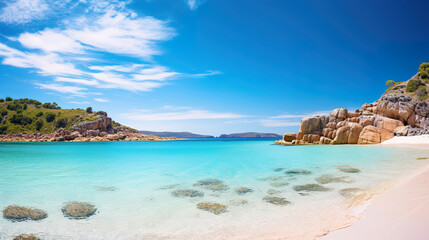 Fototapeta premium A Perfect Beach Day. Generative Ai