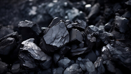 Natural black coals for background. Industrial coals