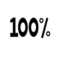 100% percent emoji One hundred percent sign Vector