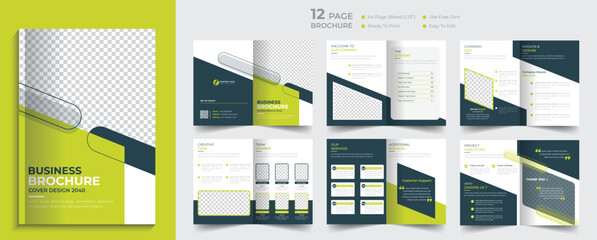 Business brochure template design corporate company profile layout design - obrazy, fototapety, plakaty