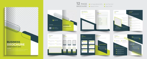Deurstickers Business brochure template design corporate company profile layout design © Sagorarts
