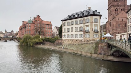 Beautiful street of strasbourg france