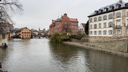 Beautiful street of strasbourg france