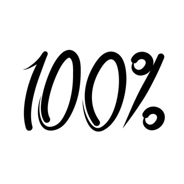 100% percent emoji One hundred percent sign Vector