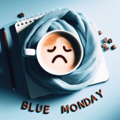 sad blue monday concept background