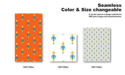 おもちゃの兵隊をモチーフにした背景パターン、シームレス、グラフィック素材