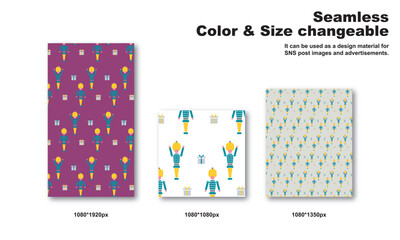 おもちゃの兵隊をモチーフにした背景パターン、シームレス、グラフィック素材