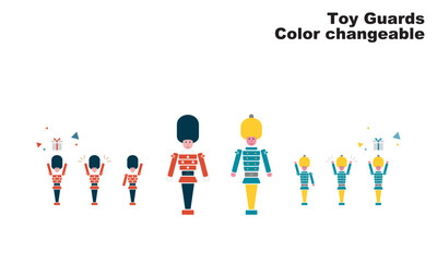 いくつかのポーズをとるおもちゃの兵隊、グラフィック素材