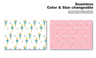 おもちゃの兵隊をモチーフにした背景パターン、シームレス、グラフィック素材