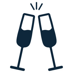 Glasses of champagne. Vector icon