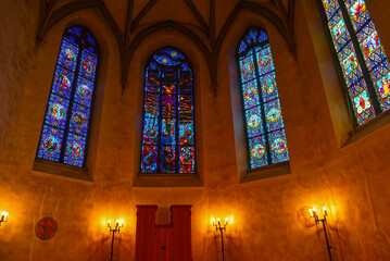 Innenansicht der reformierten Kirche Pfäffikon am Pfäffikersee im Zürcher Oberland, Schweiz	
