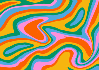 Retro rainbow diffuse background. Trendy distorted colorful texture in vintage 80s-y2k style. Psychedelic hippie pattern, trippy acid poster. Organic vector texture.