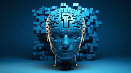 Obraz premium artificial intelligence futuristic brain, advanced technology and innovation. The network communication and exchange of ideas artificial intelligence education in the digital.