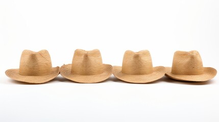 A Trio of Stylish Hats Resting Gracefully on a Table