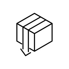 Box delivery with arrow line icon design