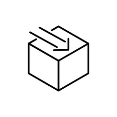 Box delivery with arrow line icon design