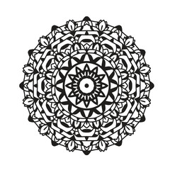 Mandala. Circular flower mandala pattern for Henna, Mehndi, tattoo, decoration. Decorative ornament in ethnic oriental style. Islam, Arabic, Indian, ottoman motifs.