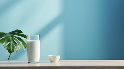 A Refreshing Glass of Milk Next to a Nourishing Bowl of Milk