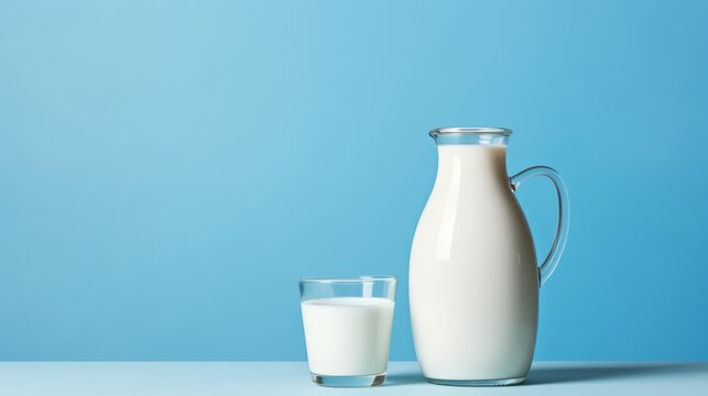 A Refreshing Glass of Milk Accompanied by a Bottle of Dairy Goodness