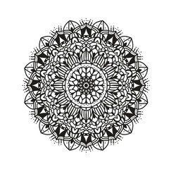 Circular pattern in form of mandala for Henna, Mehndi, tattoo, decoration. Mandala. Ethnic decorative element. Islam, Arabic, Indian,  motifs. Oriental patterns, flower mandala 