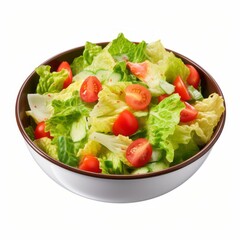 A Burst of Freshness: Vibrant Salad Bowl Overflowing with Crisp Lettuce and Juicy Tomatoes