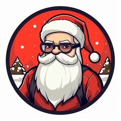 A Jolly Santa Claus with Spectacles and a Majestic White Beard