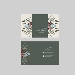 Business Card Set. Businesscard template with leaves