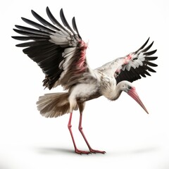 A Majestic Bird of Contrasting Colors, Spreading Its Wings in Flight