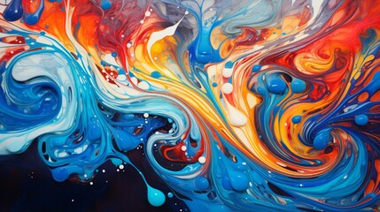 Fluid splashes forming intricate patterns, resulting in a visually striking abstract background.