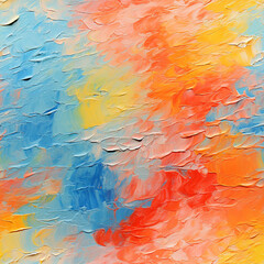 Seamless pattern of palette knife strokes blue, orange