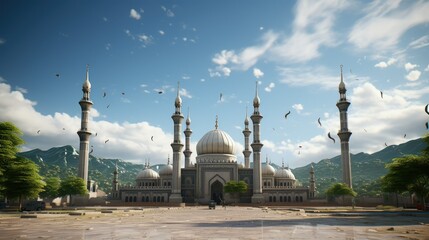 Fototapeta na wymiar Beautiful view of mosque in war