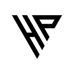 Triangle Letter HP Monogram Logo - obrazy, fototapety, plakaty