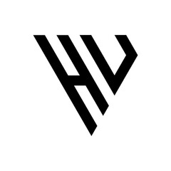 Triangle Letter HU Monogram Logo