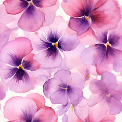 Seamless pansies pattern
