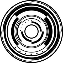 black and white spiral .circular logo for contemporary.Artificial Intelligence - Lotusyn - Softwar.Pendulum Blood Sugar (Knife Party.Abstract hi-tech segmented geometric circle.Abstract Technology Sig