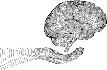human brain.Brain Icon Designs Free Vector.Human brain lateral view stock vector..Mental Illness Brain Drawing. - obrazy, fototapety, plakaty