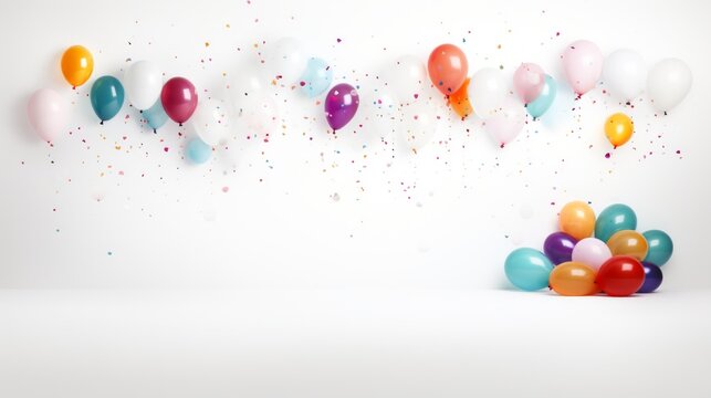 Generative AI image of birthday card white background