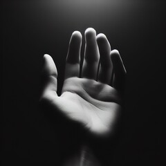 Human hand in studio