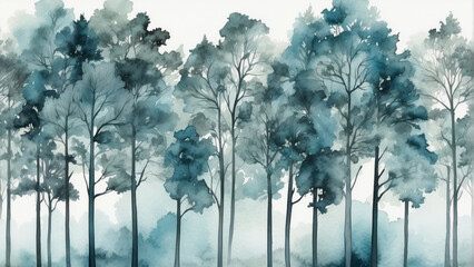 trees in the fog