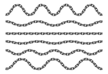 Different chains seamless. Vector chain set.