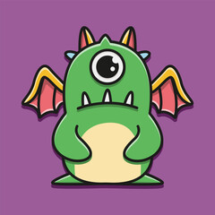 Character monster cartoon illustration vector design