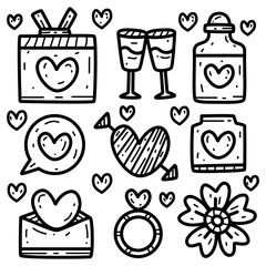 Doodle valentine cartoon illustration design