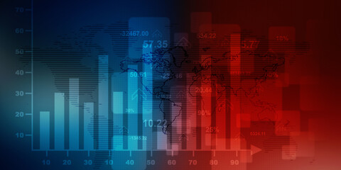 2d rendering Stock market online business concept. business Graph