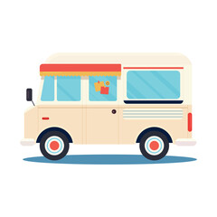 colorful summer ice cream food truck snack business vehicle design vector