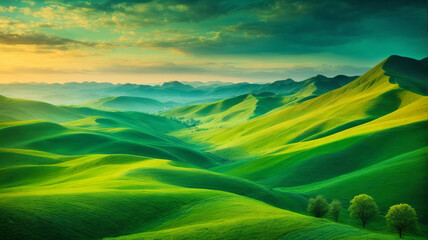 Obraz premium landscape with mountains and clouds