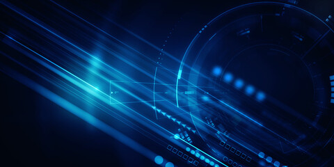 2d illustration Abstract futuristic electronic circuit technology background
