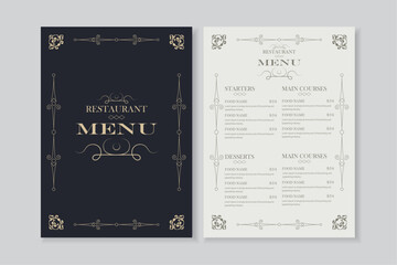  Luxury restaurant food menu design  - obrazy, fototapety, plakaty